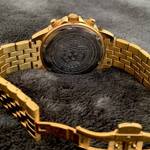 Versace Accessories Versace Chronograph Signature Mens Watch Gold